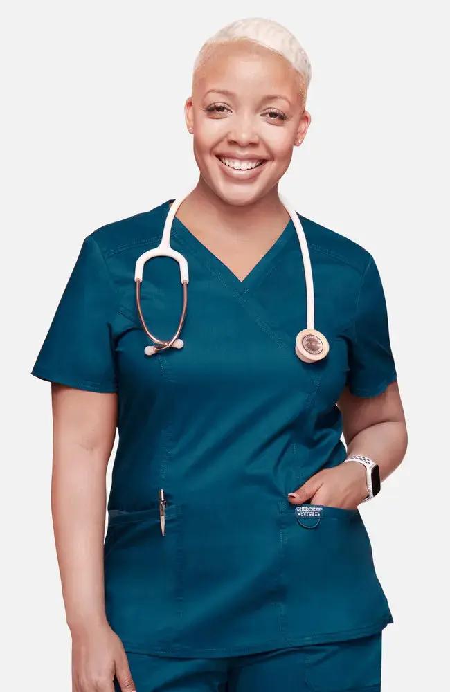Cherokee Revolution Women's Mock Wrap Scrub Top WW610 Simply Scrubs Australia